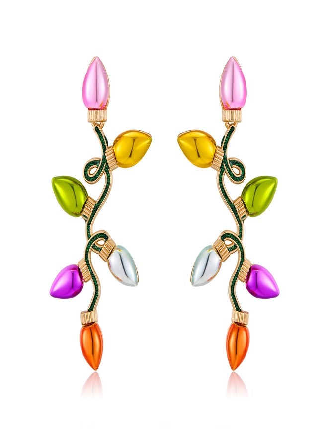 HolidayQbee Christmas Light Earrings Studs for Women Delicate Colorful Light Dangle Earrings Hypoallergenic Cute Drop Earrings for Holiday Party Jewelry Gift - Image 1